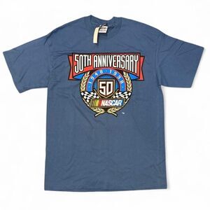 Vintage 90s NASCAR Shirt Mens XL Blue Racing 50th Anniversary Made in USA NWT